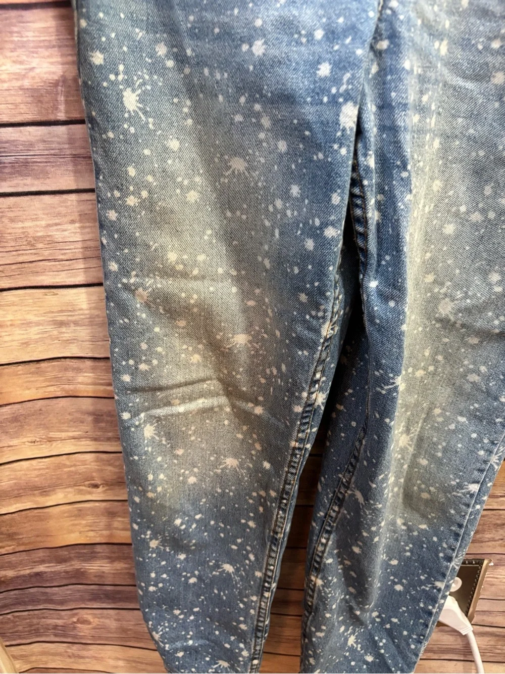 Free People Ziggy denim bleach splatter overalls Size Small
